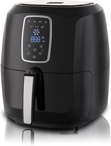 An elegant black air fryer which is very helpful for everyone .