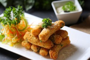 Making vegan mozz sticks using air fryer cookbooks