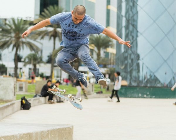 A man doing a skateboard trick