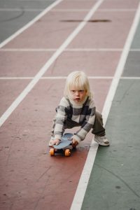 kid ready for skateboarding fun