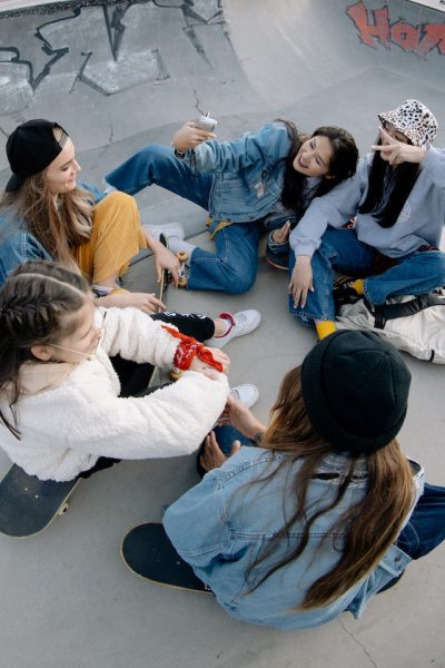 a group of skateboarders