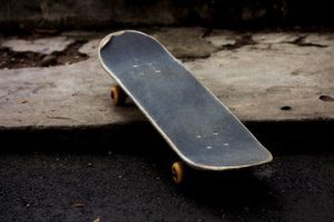 Skateboard on the ground.
