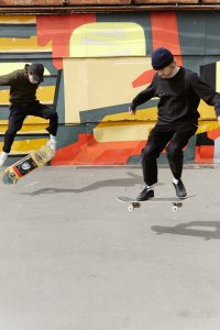 Perform basic skateboards trick and have fun.