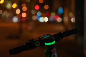 Adding lights and other reflective equipments to your e-scooter helps navigate safely at night.