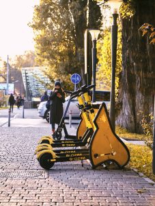 Electric scooters are great for doing various tricks.