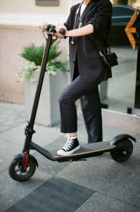 Scooter riding engages the glutes, quadriceps, hamstrings, calves, and core muscle groups.