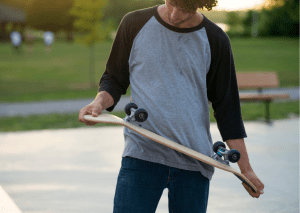 boy with a skateboard