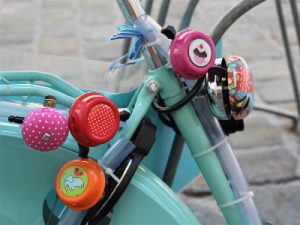 A set of colorful bells for scooters