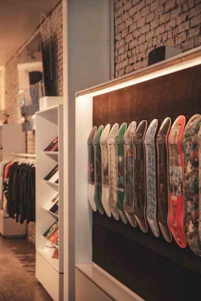 buying skateboards from a skateboard store