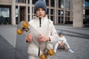 Child with skateboard