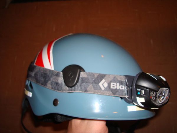 A blue helmet.
