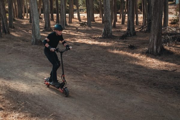 Man strolling through the forest