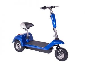 A blue scooter.