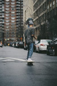 electric skateboard riding