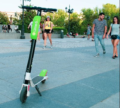 Scooter in the middle of the street