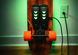 Skateboard charging.