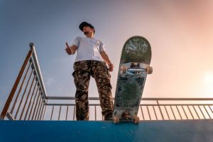 Skateboard deck and skaters slang