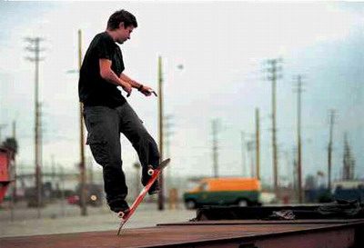 A young man performs his trick confidently.