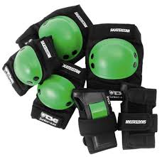 This is a protective gear set for skateboarding