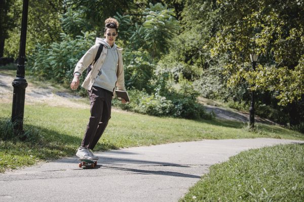 skateboards are a great mode of transportation.
