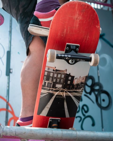 skateboarding riser pads - Red skateboard
