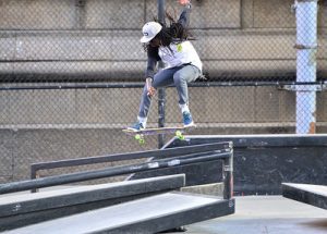 skateboarding using skateboard with nose guard