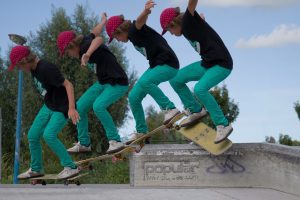 A skater practicing skateboard 