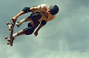 skateboarder doing tricks