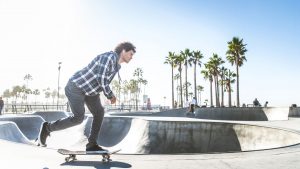 This man is enjoying his skateboard. We have different ways to have fun. It is nice that we know how to make ourself happy with riding the skateboard. There are advantages that you can enjoy. You can also try to learn the different tricks and routines for you to have an idea. You can ask the help of others when learning those basics to the most complicated tricks.