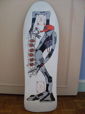 One of the old skateboards that you can keep with you.