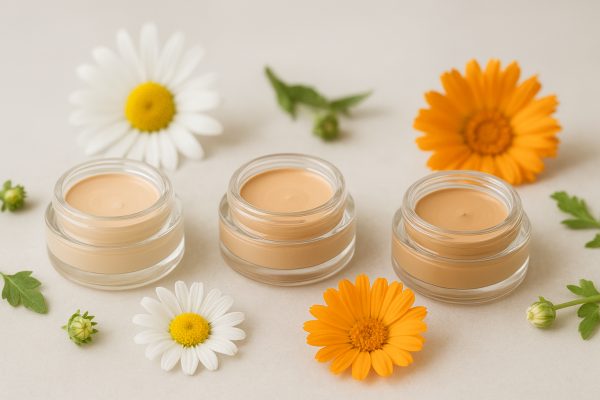 Vegan, fragrance-free concealer surrounded by chamomile and calendula, for sensitive skin.